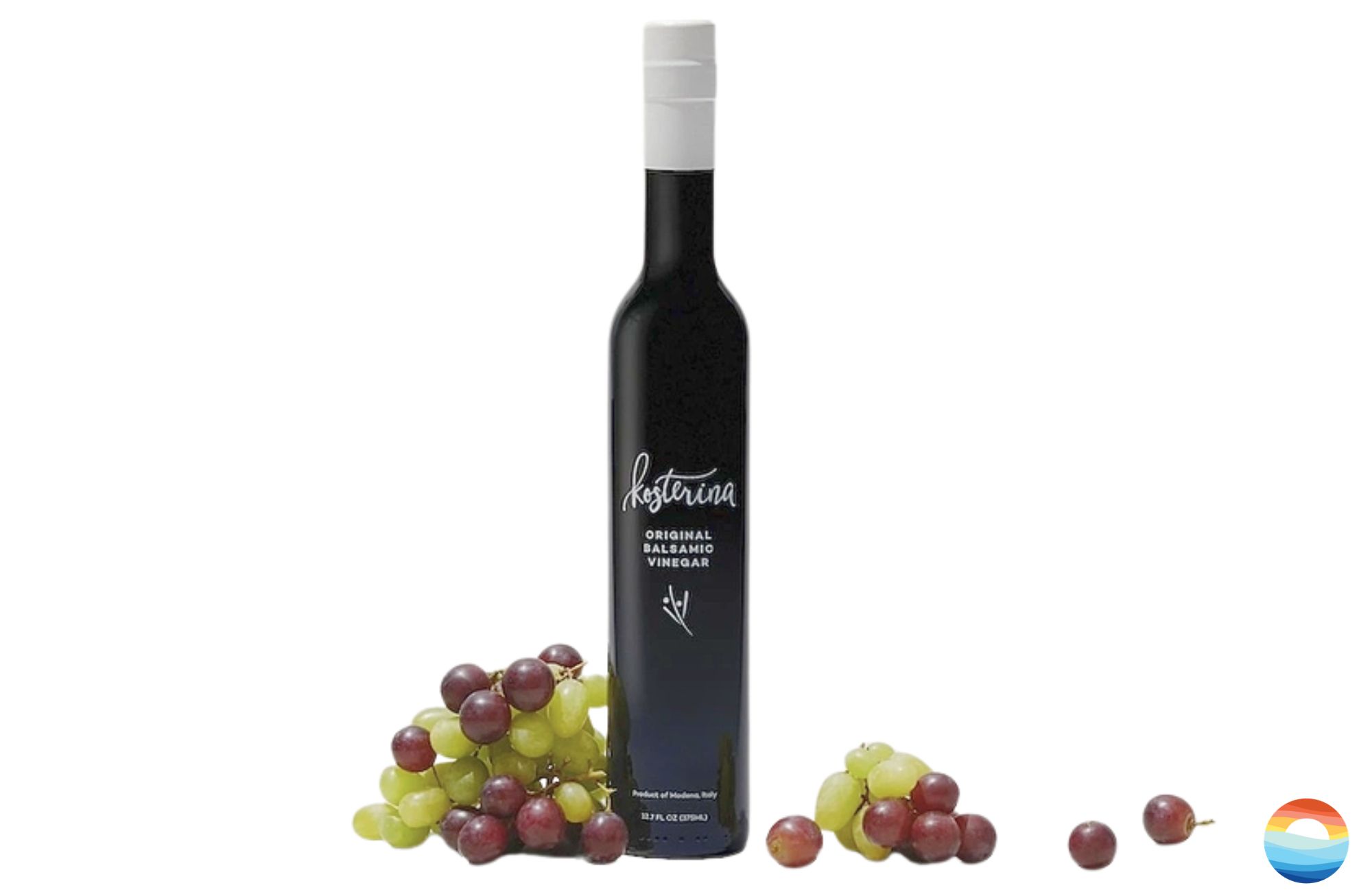 Balsamic Vinegar from Modena, Italy. This balsamic vinegar has intense aromatic notes, dense texture, and hint of acidity that brings out the flavor in any dish. Made from Lambrusco and Trebbiano grapes of Modena, Italy. From the Mediterranean with love. 375 mL