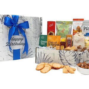 Send a gourmet birthday gift box filled with specialty snacks, savory treats, and sweets. A thoughtful birthday surprise for friends, family, or coworkers.