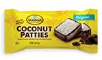 Moist shredded coconut dipped in dark chocolate. Made by Anastasia Confections here in Orlando! 2.6 oz, 2 patties per package. Certified OU Kosher.