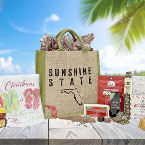 Our popular "Sunshine State" tote bag with a holiday twist!