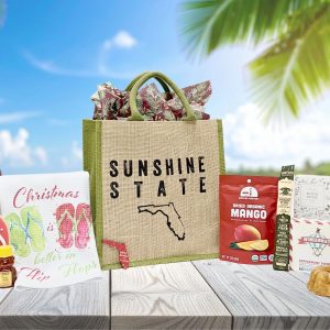 Our popular "Sunshine State" tote bag with a holiday twist!