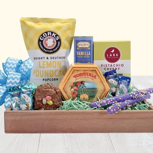 Springtime Sweets gift basket - a gift basket filled with a variety of sweet treats and Easter magic!