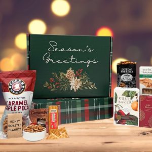 Our medium "Season's Greetings" gift box, perfect for corporate holiday gifting.