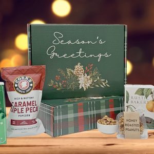 Our small "Season's Greetings" gift box, perfect for corporate holiday gifting.