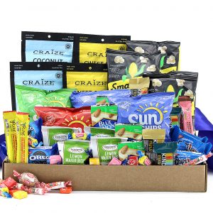 A veritable vending machine, this gift basket is filled with individually sized treats! Great variety!