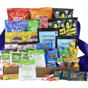 A veritable vending machine, this gift basket is filled with individually sized snacks! Perfect gift for an office staff or any group of people you wish to show appreciation!