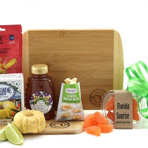 Classic Florida flavors are delivered on a bamboo cutting board with the Florida emblem engraved.