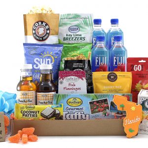 Large gift basket filled with snacks & beverages - perfect for a vacationing family here in Orlando!
