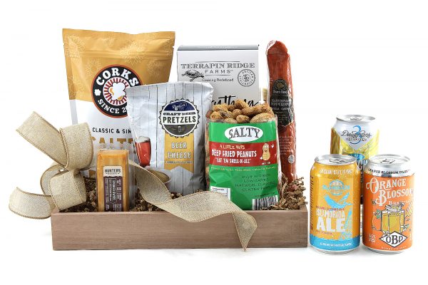 A gift basket of salty treats and an assortment of Florida-brewed beer!