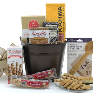 Gift basket containing Florida ground coffee and a variety of sweet cookie treats!