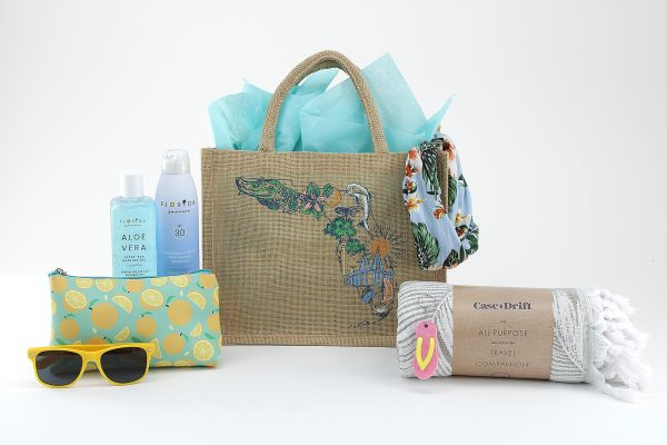 A Florida gift tote filled with beach day essentials!