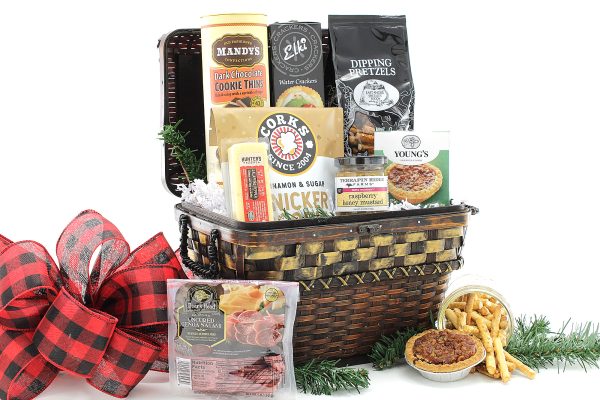 A classic gourmet collection of goodies with holiday warmth!