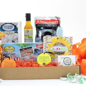 Gift Basket full of Florida inspired treats. The best part of this gift bakset is the FUN FACT attached to each and every item. Fun facts are about Florida - from Key West to Jacksonville. From The Space Coast to the Pan Handle!